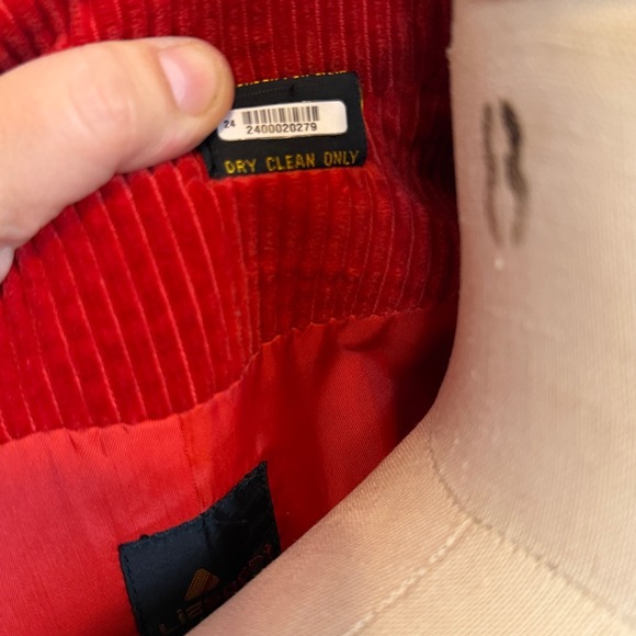 Liz Sport Vintage 80s Red Wide wale Corduroy Blazer Jacket Women Size L - Picture 7 of 9